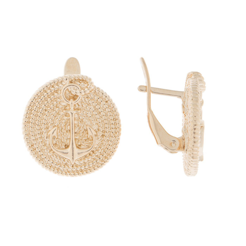 "Хагель" серьги в золотом покрытии из коллекции "Реплики истории" от Jenavi с английским замком