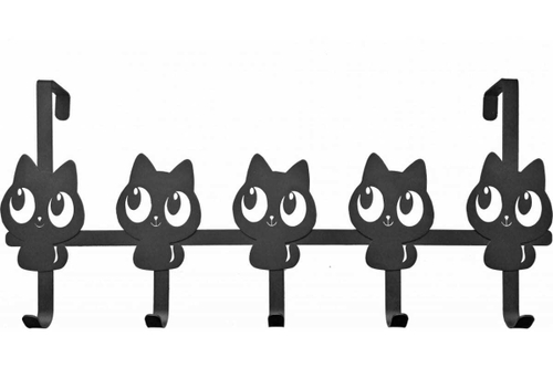 ВЕШАЛКА НАДВЕРНАЯ КОТИКИ 5 КРЮЧКОВ ВНД15