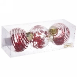Новогодние шары 8 см (набор 3 шт) «Dream», Рубин