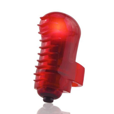 Светящийся красный вибростимулятор на пальчик FingO (Цвет: красный)