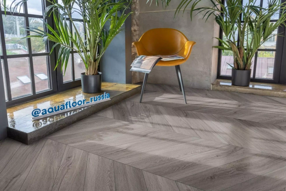 Кварцвиниловая плитка Aquafloor Parquet Chevron Glue AF2553PGCh