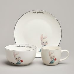 НАБОР ПОСУДЫ LEFARD МОЙ ЗАЙЧИК, 3 ПР.: САЛАТНИК 470МЛ, ТАРЕЛКА 20СМ, КРУЖКА 220МЛ