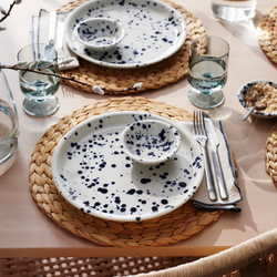 IKEA SILVERSIDA  (ИКЕА СИЛВЕРСИДА)  -  Миска, узор/синий, 11 см