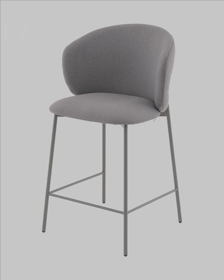 Стул полубарный Блейз велюр серый, каркас серый