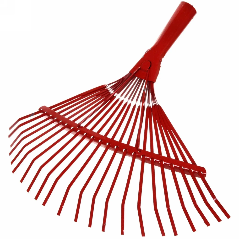 Грабли веерные пластинчатые порошковой окраски 22 зуба 425*390мм цвет в ассортименте