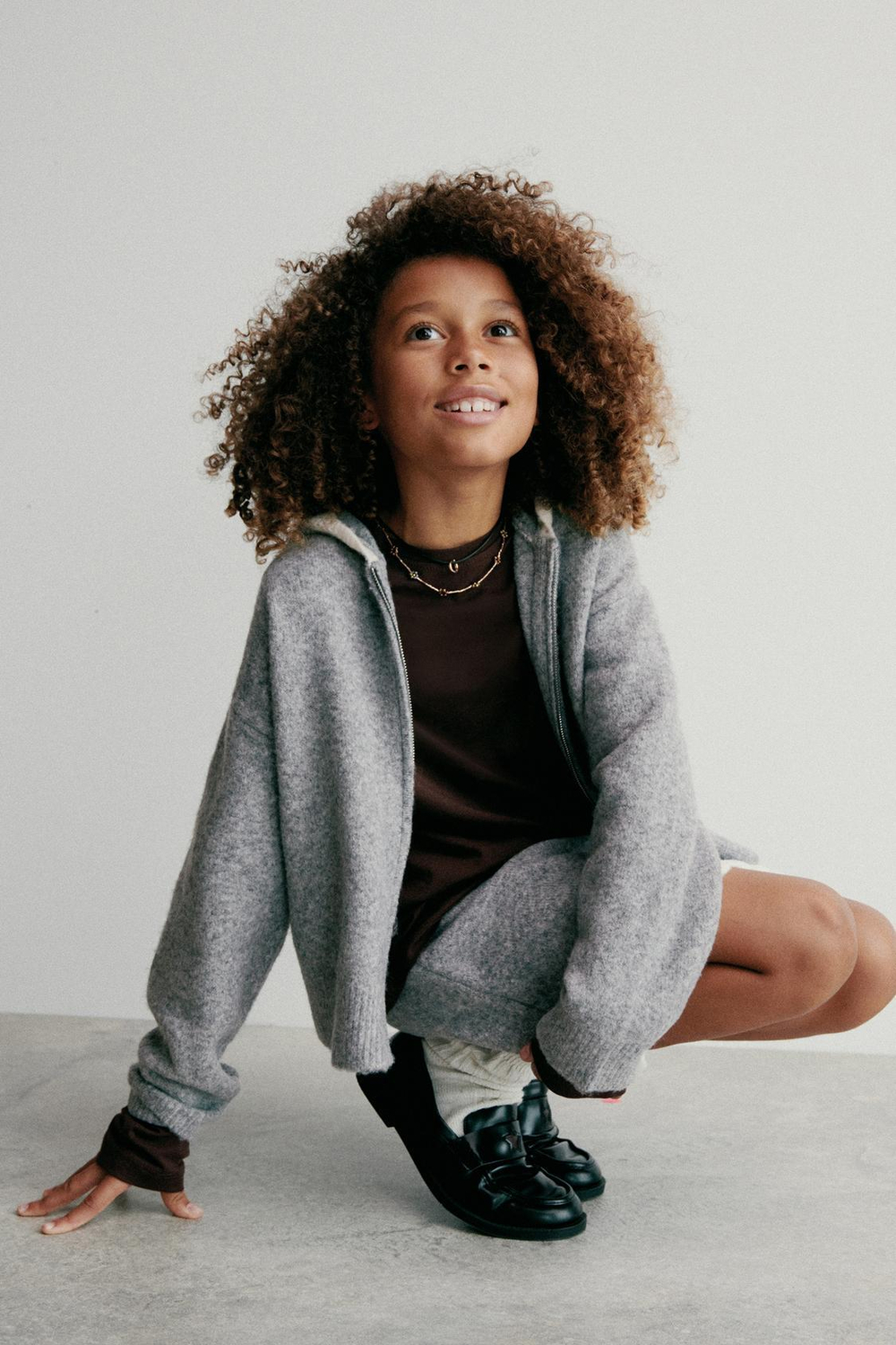 ZARA ТРИКОТАЖНАЯ ЮБКА С ОТДЕЛКОЙ КРЮЧКОМ, МЯГКИЙ СЕРЫЙ