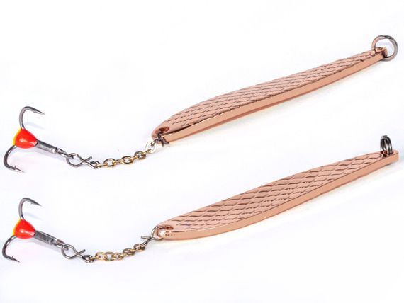 Блесна вертикальная зимняя Lucky John DIAMOND BLADE с цепочкой и тройником 61мм C блистер