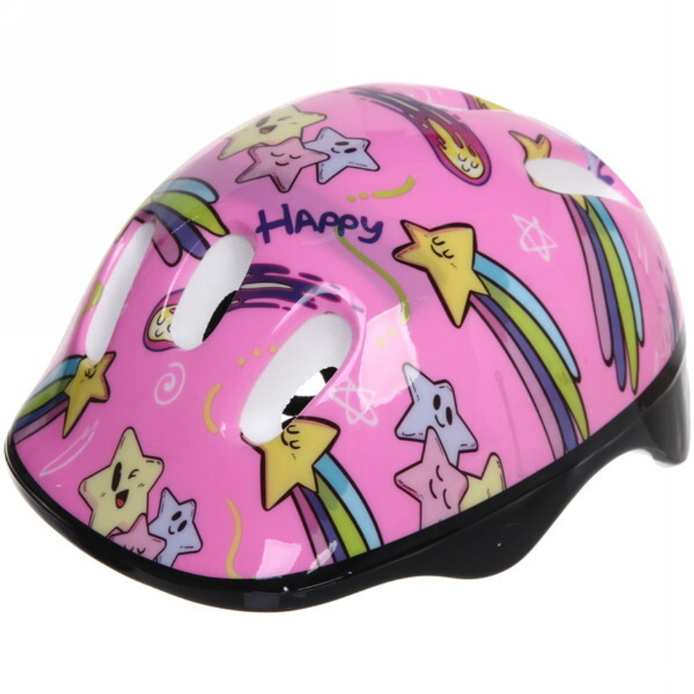Коньки роликовые раздвижные Happy Star 668AT в наборе: шлем, защита, размер S (29-33), розовый