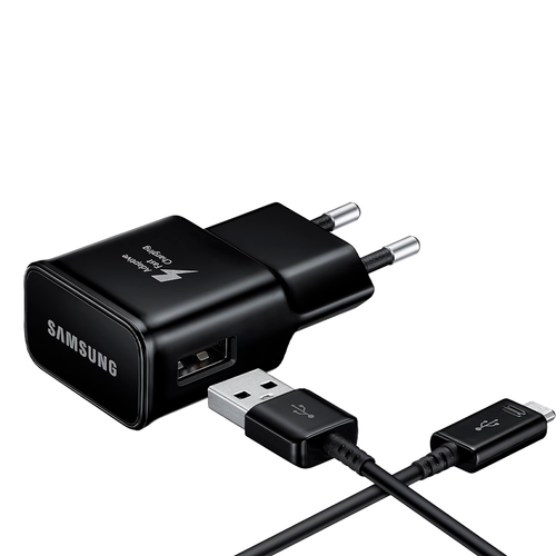 Сетевое зарядное устройство Samsung EP-TA20, USB-A + кабель Type-C, 15Вт, Black (Черный)