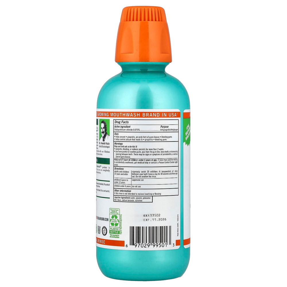 TheraBreath, ополаскиватель для рта перед удалением зубного налета, освежающая мята, 473 мл (16 жидк. унций)