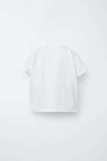 ZARA ФУТБОЛКА С БАНТОМ ИЗ ПОПЛИНА, БЕЛЫЙ