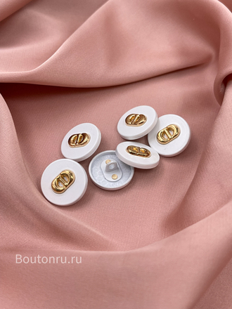 Пуговицы Ди. белые с золотом (скидка)
