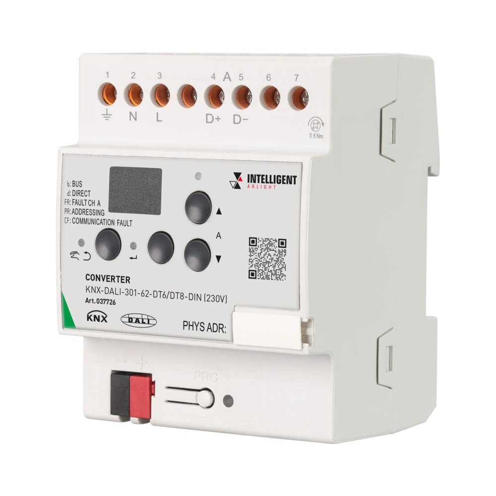 INTELLIGENT ARLIGHT Конвертер KNX-DALI-301-62-DT6/DT8-DIN (230V) (IARL, IP20 Пластик, 3 года) 037726