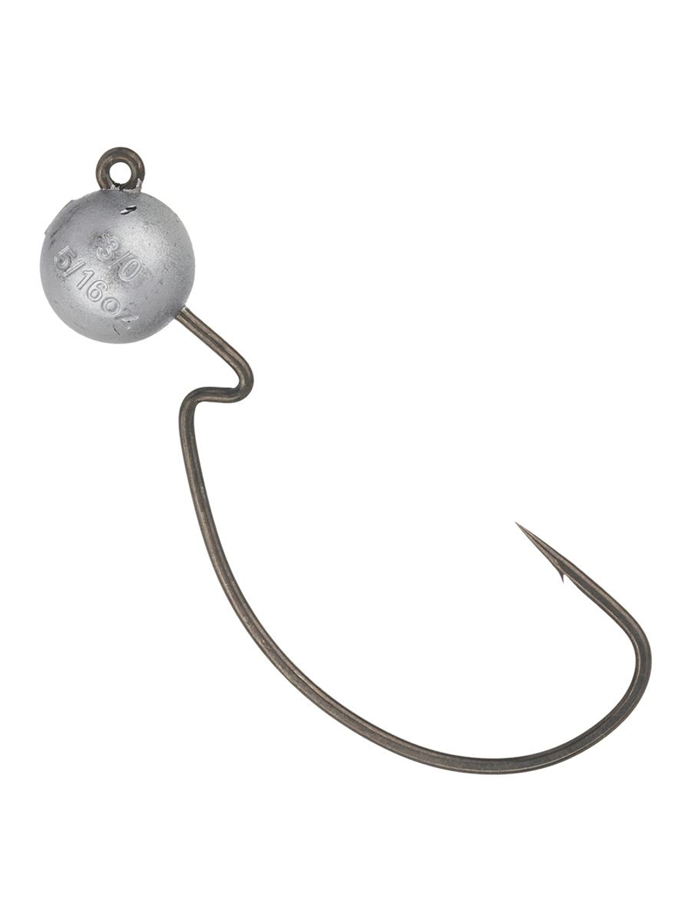 Джиг-головка для рыбалки BKK на офсетном крючке Silent Chaser - 1X - EWG Round Head, размер крючка 2/0, вес 8,75г, 4 шт.