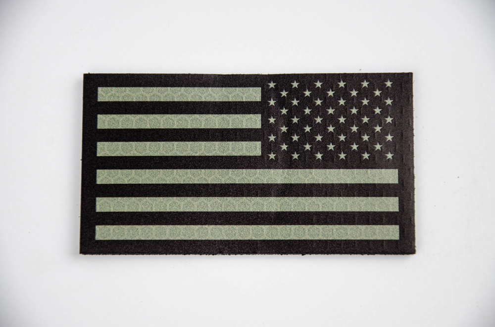 Шеврон Флаг США светоотражающий lasercut 5х9 см. Койот правый