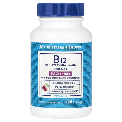 The Vitamin Shoppe, B12, черная вишня, 1000 мкг, 120 пастилок