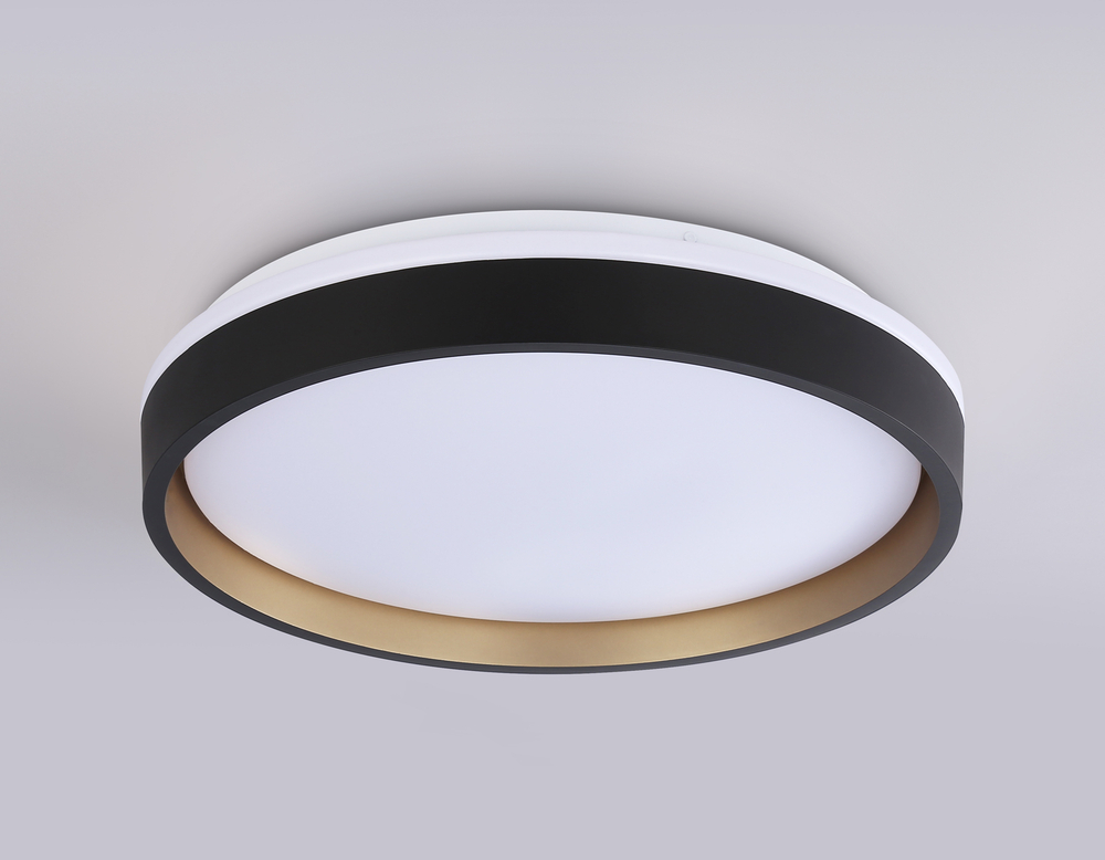 FZ604 BK/GD черный/золото IP20 46W 3000K-6500K+RGB D390*80 (ПДУ ИК)