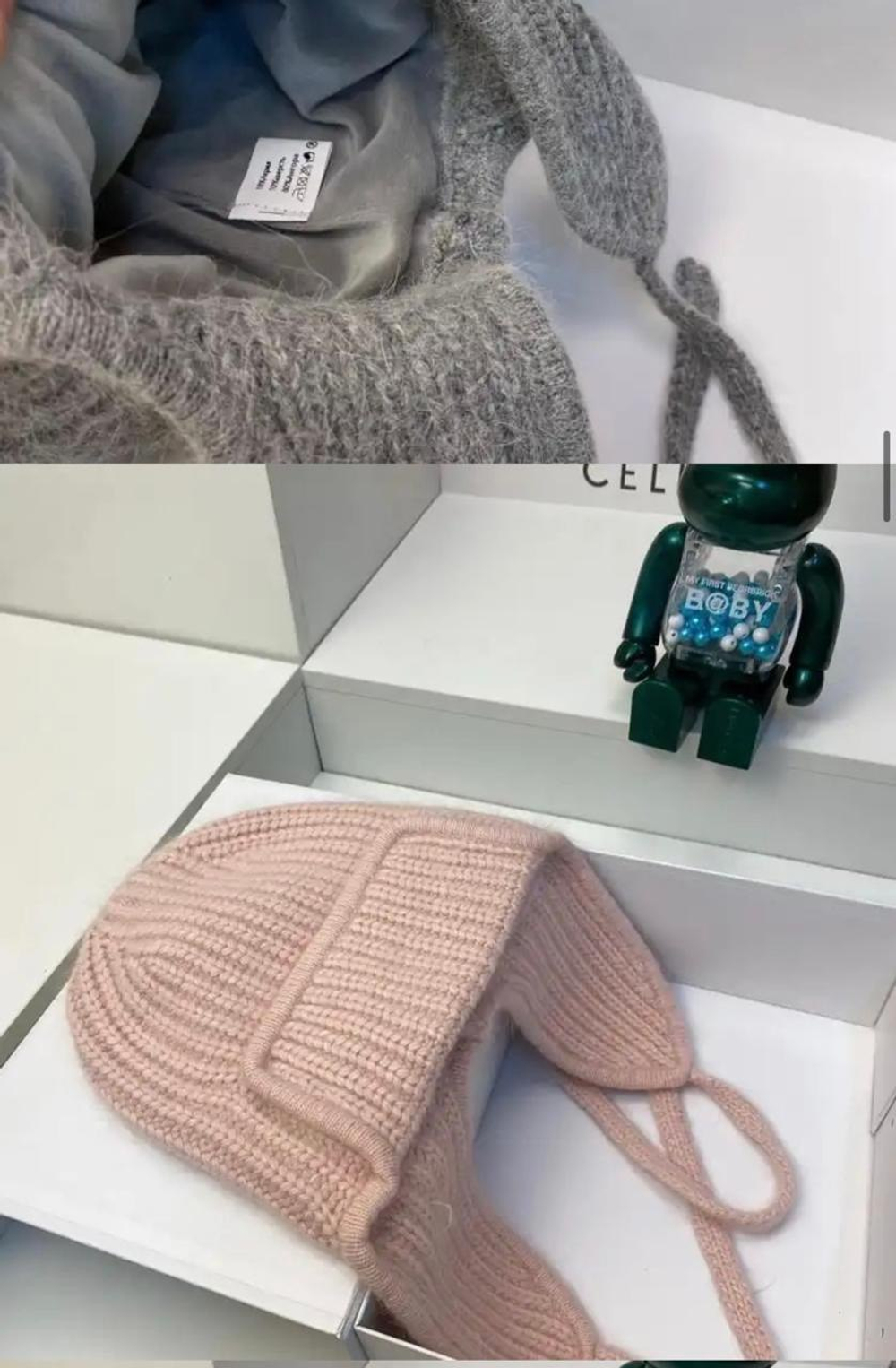 Вязаная шапка-ушанка