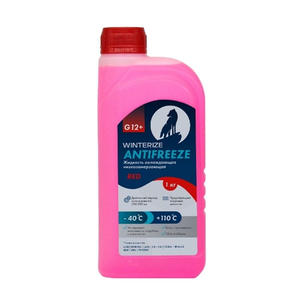 Winterize Антифриз G12+ Охлаждающая жидкость розовый -40 1кг