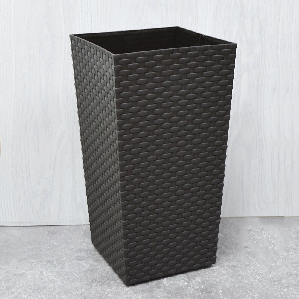 Кашпо напольное "Ротанг" 22*22*41см (мокко)