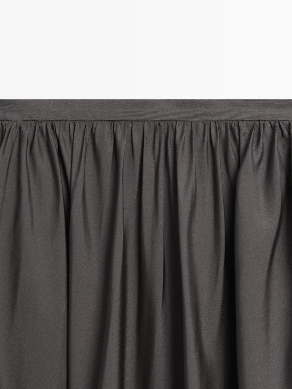 Massimo Dutti Юбка миди из 100% шелка с драпировкой - Limited Edition, серый