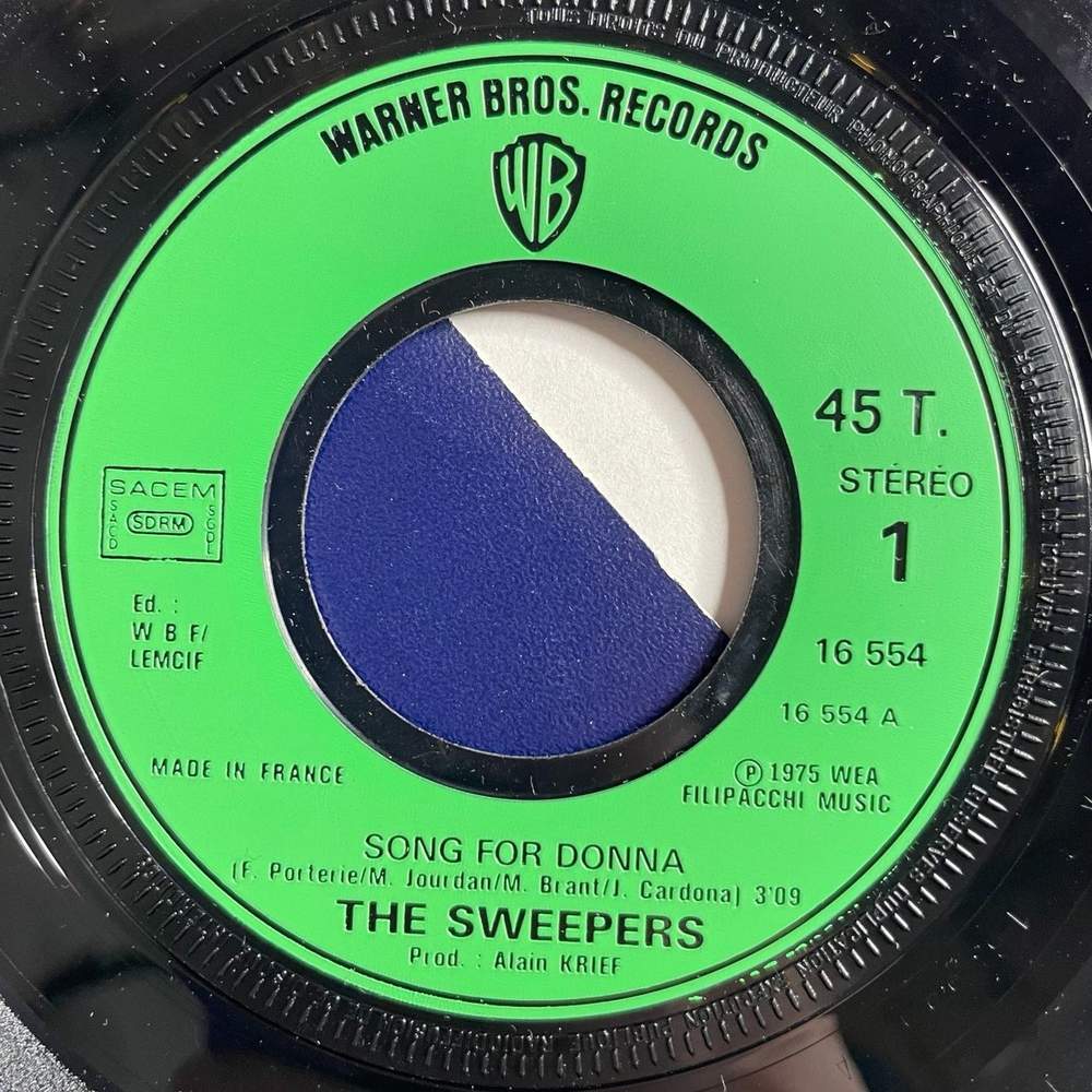 Винтажная виниловая пластинка LP The Sweepers Song For Donna, I Found Love (France 1975) 7 дюймов, 45 RPM, Single