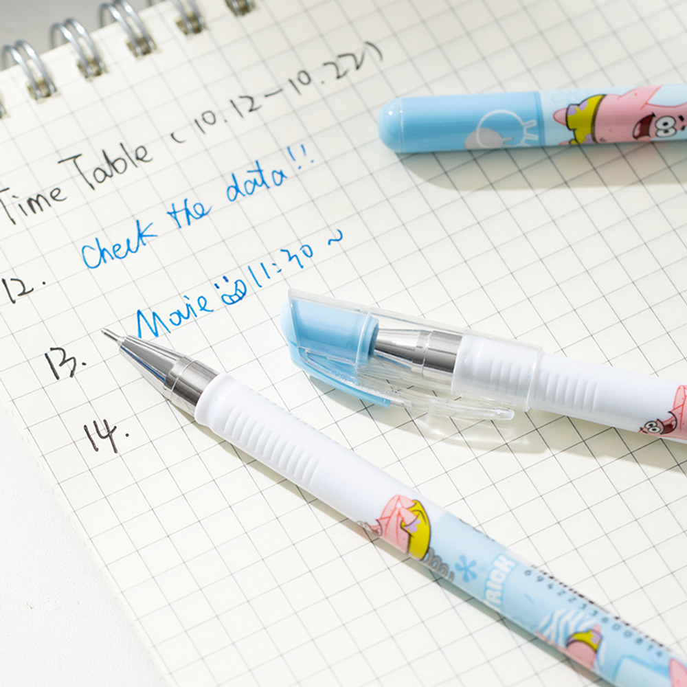 Ручка гелевая DELI "SpongeBob" 0,5 мм, синяя