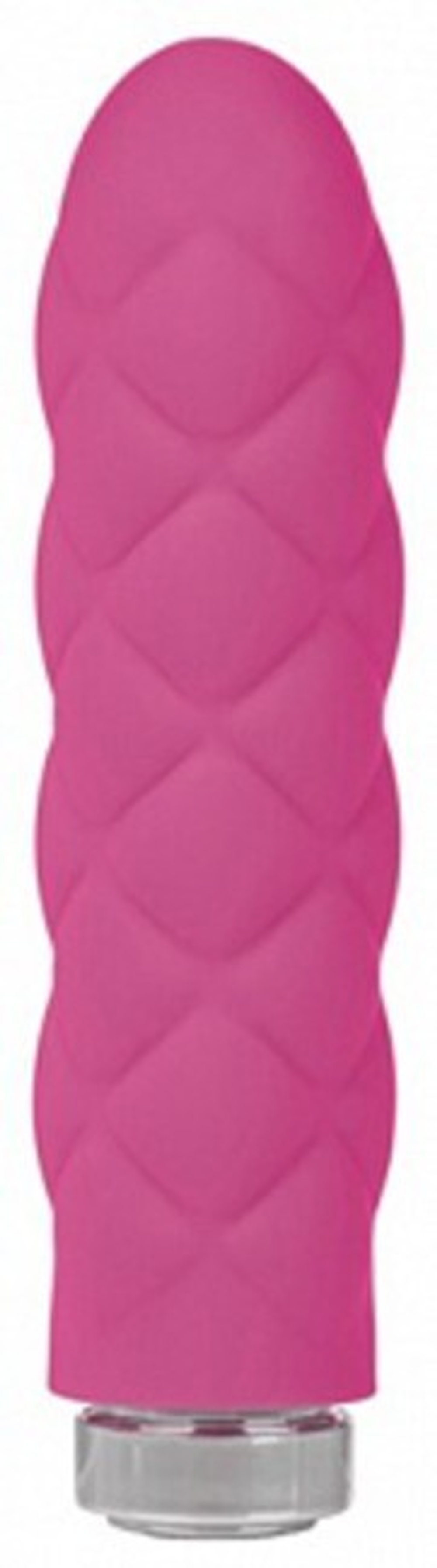 Небольшой силиконовый вибратор с рельефом KEY (5 режимов) (Цвет: малиновый)