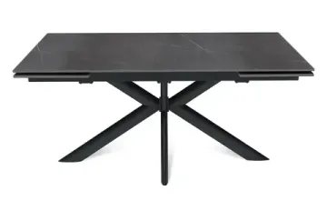 Стол "СТРОНГ" 160-240, керамика Armani Grey матовая, опоры черный муар