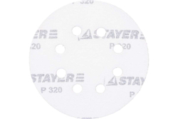 Универсальный шлифовальный круг STAYER на велкро основе 125 мм 8 отверстий 5 шт. Р320 35452-125-320