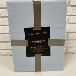 Комплект постельного белья ЕВРО 100% Сатин однотонный светло голубой