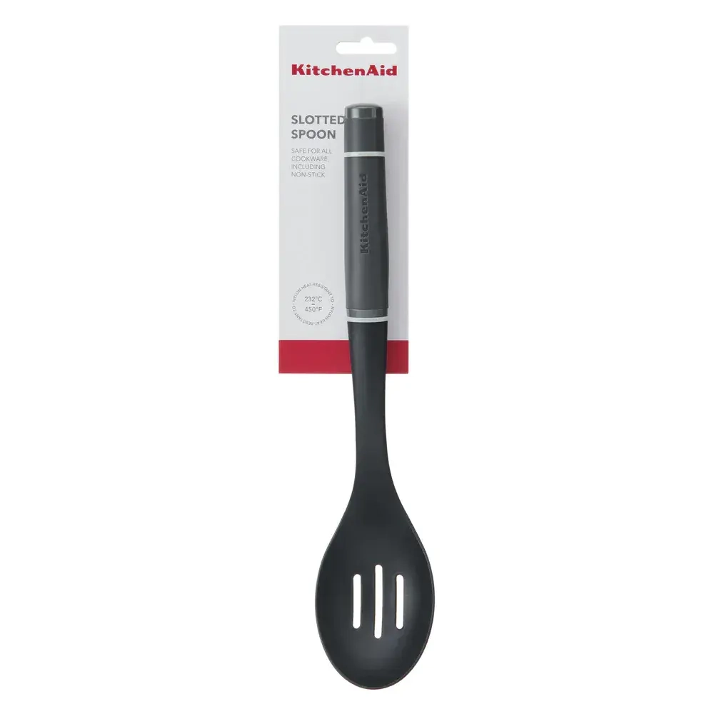 KitchenAid Классическая кухонная ложка с отверстиями серого цвета