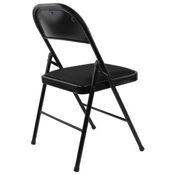 Стул складной BRABIX "Golf Plus CF-003 КОМФОРТ", чёрный каркас, чёрная ткань, 532889