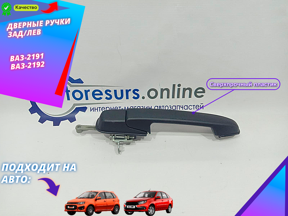 Ручки дверные наружние "Дим73" ВАЗ 2191 задние левые