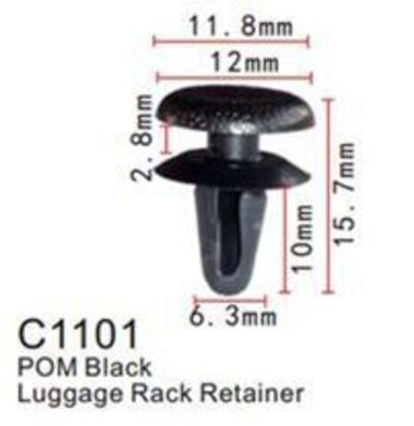 Клипса для крепления внутренней обшивки а/м GM пластиковая (100шт/уп.) Forsage клипса C1101( GM )
