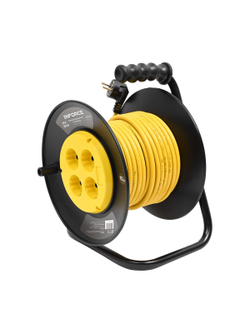 Силовой удлинитель Inforce на катушке 4 гнезда, с/з ПВС 3х1,5 16A 10м IP20 GRANITE ZG 09-15-09