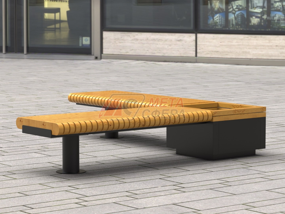 Лавка Rail Road 01 угловая с вазоном