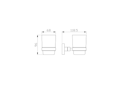 Стакан для зубных щеток с держателем WONZON & WOGHAND POLO, Хром (WW-8921)