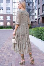 Платье "Виталина" (олива) НЬЮ П6073 LT Collection (Акция)