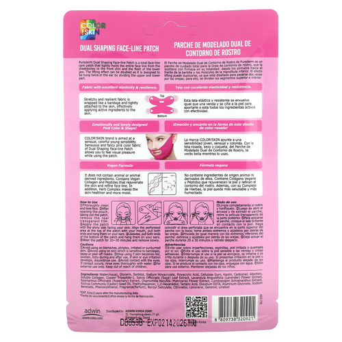 Purederm, Патчи двойной формы для лица, розовые`` 1 патч