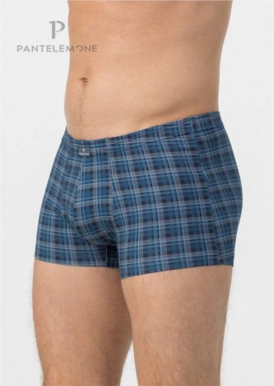 Трусы мужские боксеры Pantelemone PMH-1443, клетка темно-синяя