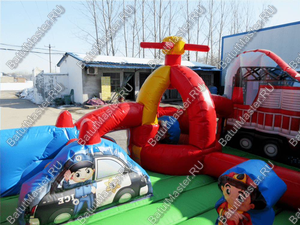 Надувной батут "Пожарные"
