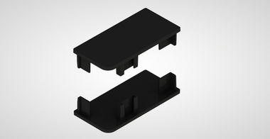 Комплект закрытых заглушек для L профиля (2 шт.) №2 (черный)