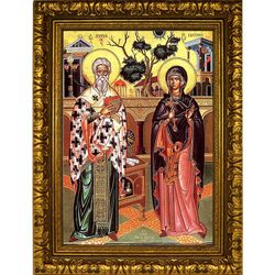 Киприан и Иустиния Святые мученики. Икона на холсте.