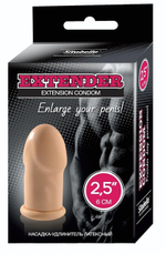 Латексная насадка-удлинитель (Цвет: телесный)