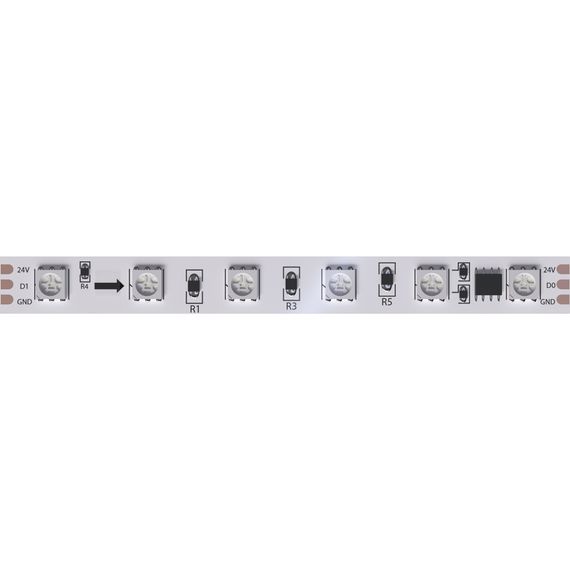 Светодиодная лента 24V 14,4W/m RGB 5м Arte Lamp SPI A2406010-05-RGB