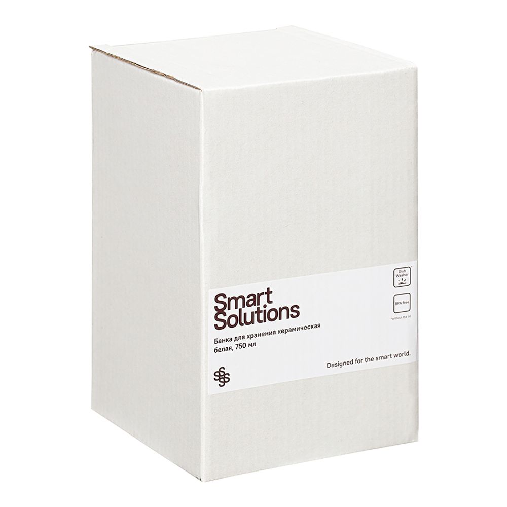 Банка для хранения керамическая, 750 мл, белая