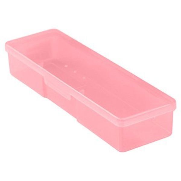 Бокс пластиковый для кистей и инструментов, 185х55х30мм, 02 Розовый