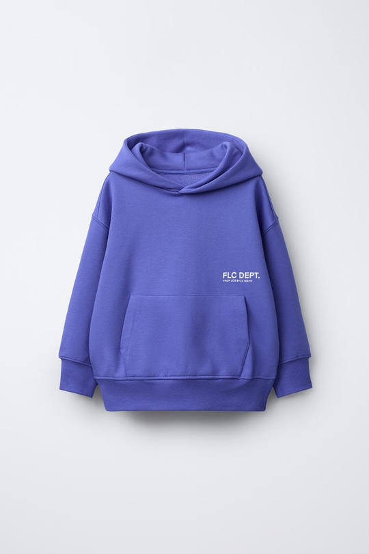 ZARA ХУДИ С НАДПИСЬЮ, ГОЛУБОЙ