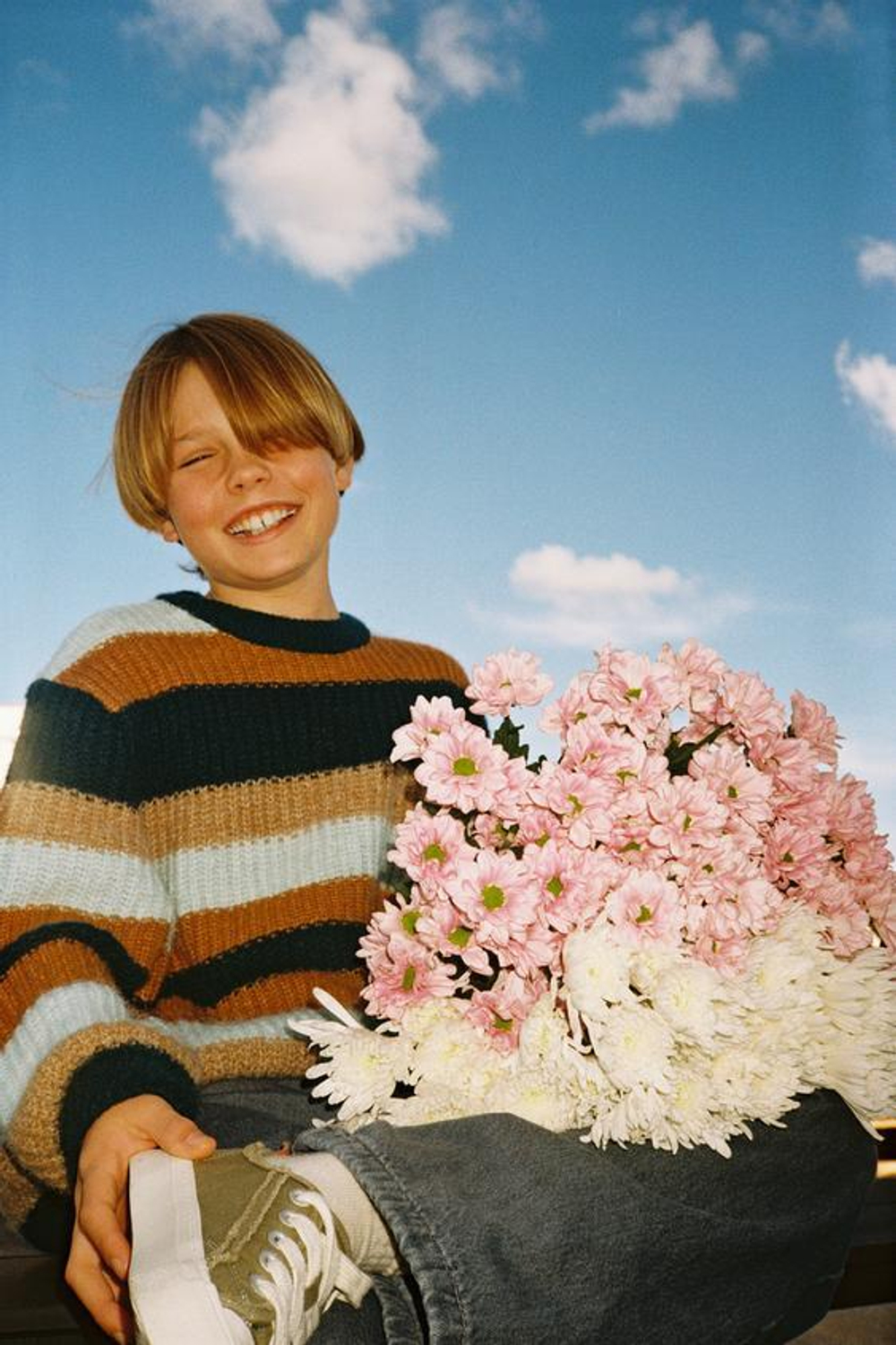 ZARA СВИТЕР В ПОЛОСКУ, ЗЕЛЕНЫЙ